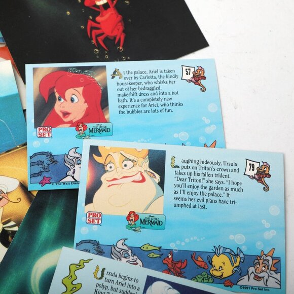 Vintage Disney's The Little Mermaid Trading Cards Pro Set 1991 Ariel Collectable - Picture 10 of 13